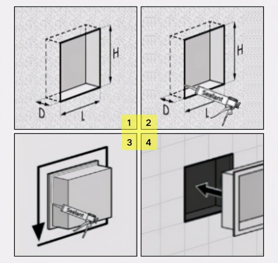 Stainless Steel Brushed Nickel Wall Metal Recessed Bathroom Shower Niche with Shelf