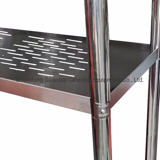 Equipo de catering comercial Estante de cocina de acero inoxidable con orificios perforados para suministros de hoteles y restaurantes para almacenamiento de alimentos
