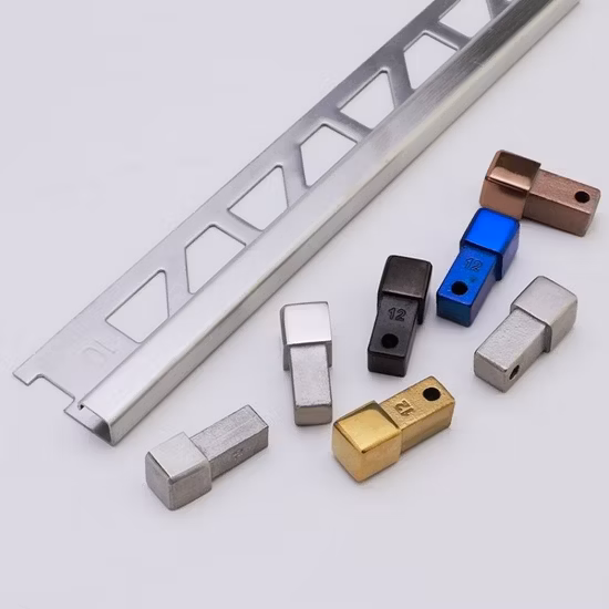 Fábrica de Niuyuan Accesorios de mosaico metálico de acero inoxidable, molduras de cantos de mosaico para decoración de muebles de piso de pared, perfiles de mosaico cerámico 201 304