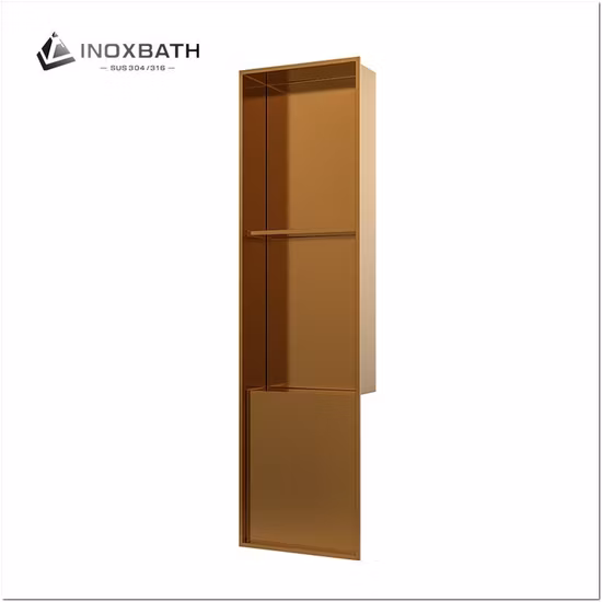 Nichos de ducha empotrados individuales impermeables de acero inoxidable dorado 304 para baño